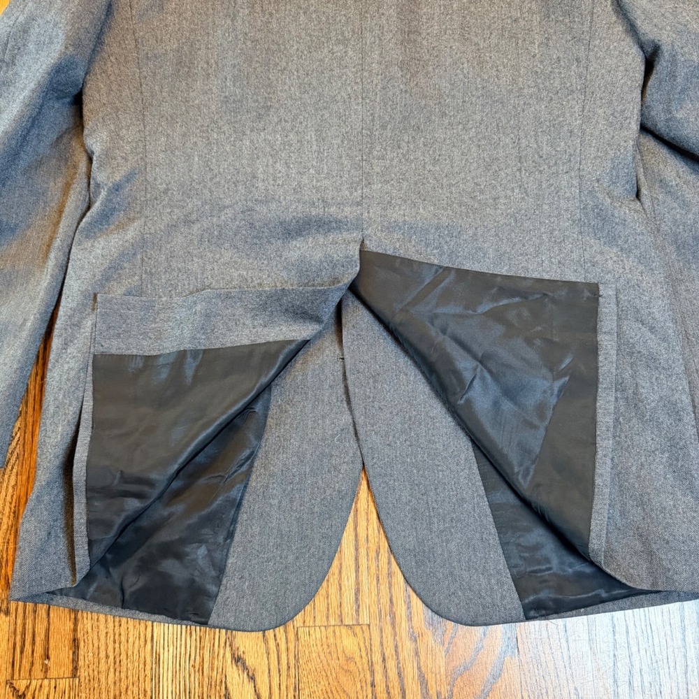 Burberrys Vintage Herringbone Wool Blazer Sport Coat Gray Mens L Preppy - Picture 5 of 13